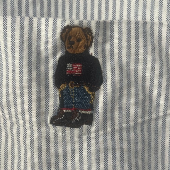 Vintage Ralph Lauren Button Up Shirt with USA Polo Bear - Picture 3 of 4